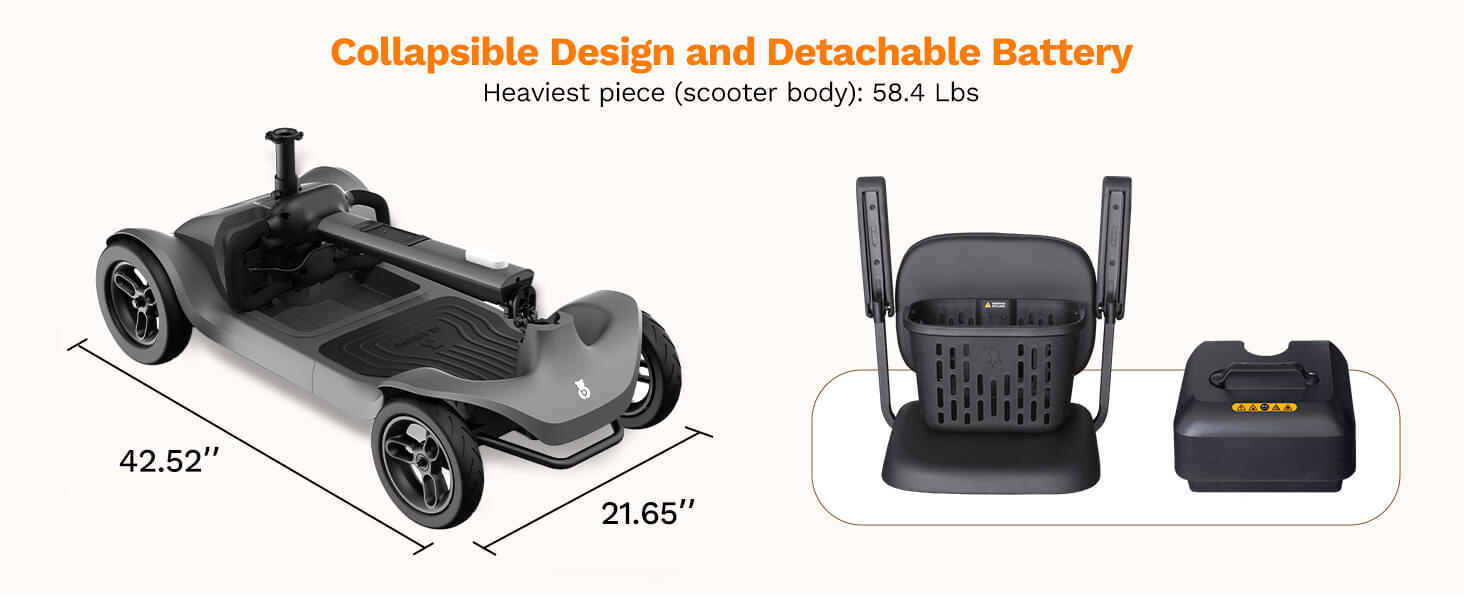 Glashow Mobility Scooter | Elevate Your Mobiity | S1 Model | collapsible design and detachable battery