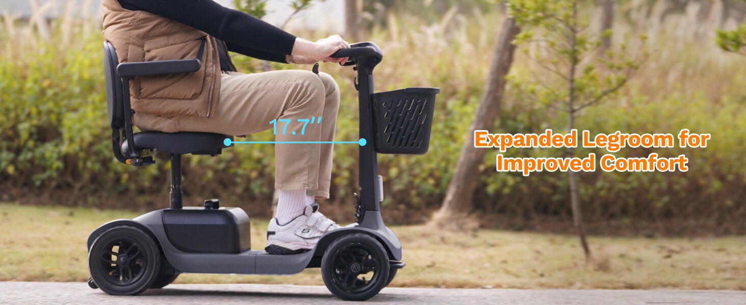 Glashow Mobility Scooter | Elevate Your Mobiity | S1 Model | expanded legroom for improved comfort