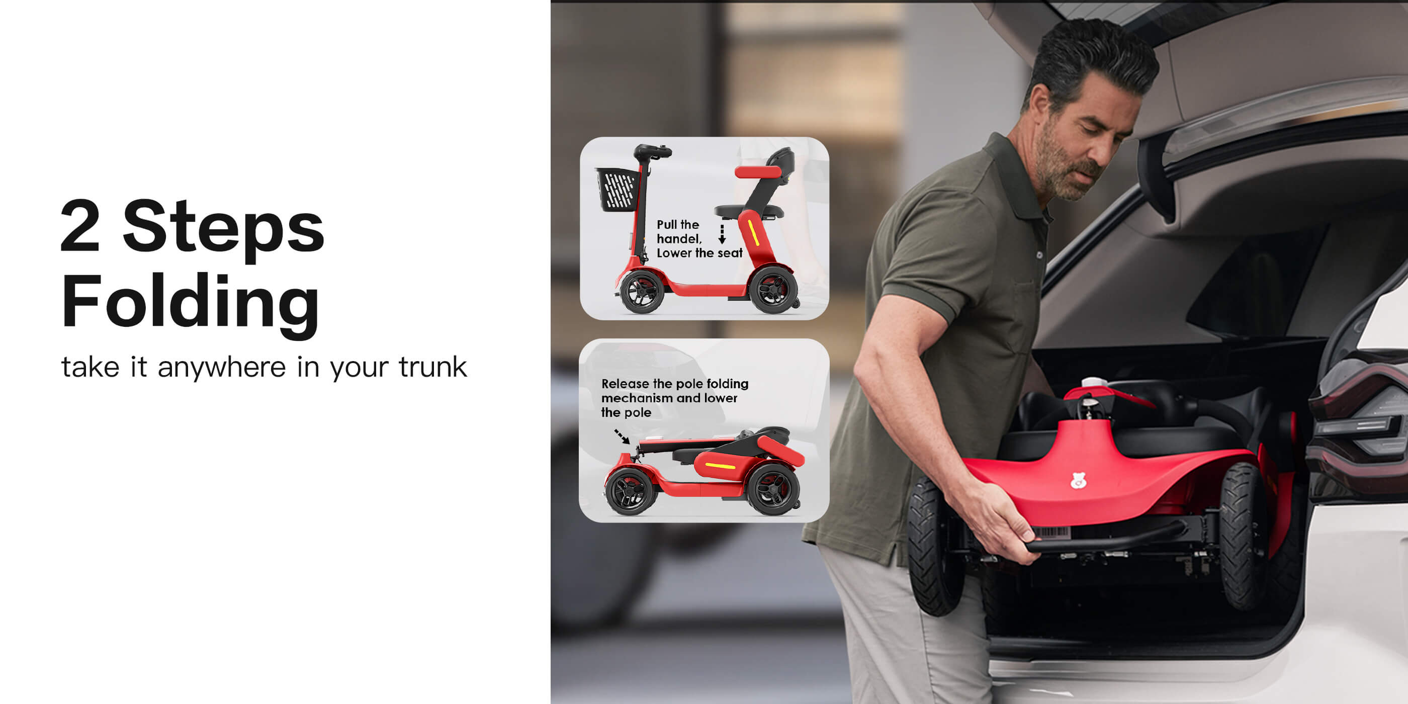 Glashow Mobility Scooter | Elevate Your Mobiity| S3 Model - A revolutional mobility scooter has arrived-2steps folding