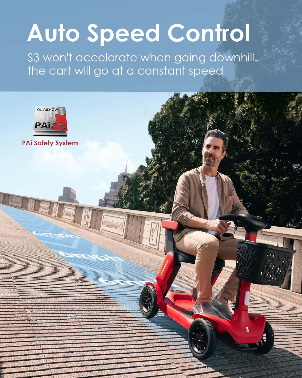 Glashow Mobility Scooter | Elevate Your Mobiity| S3 Model - A revolutional mobility scooter has arrived-auto speed control