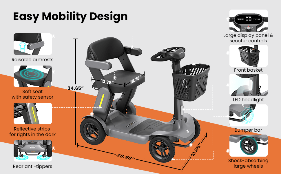 Glashow Mobility Scooter | Elevate Your Mobiity| S3 Model - A revolutional mobility scooter has arrived - easy mobility design