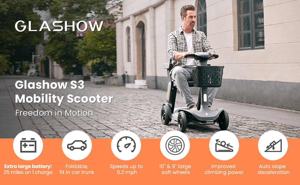 Glashow Mobility Scooter | Elevate Your Mobiity| S3 Model - A revolutional mobility scooter has arrived